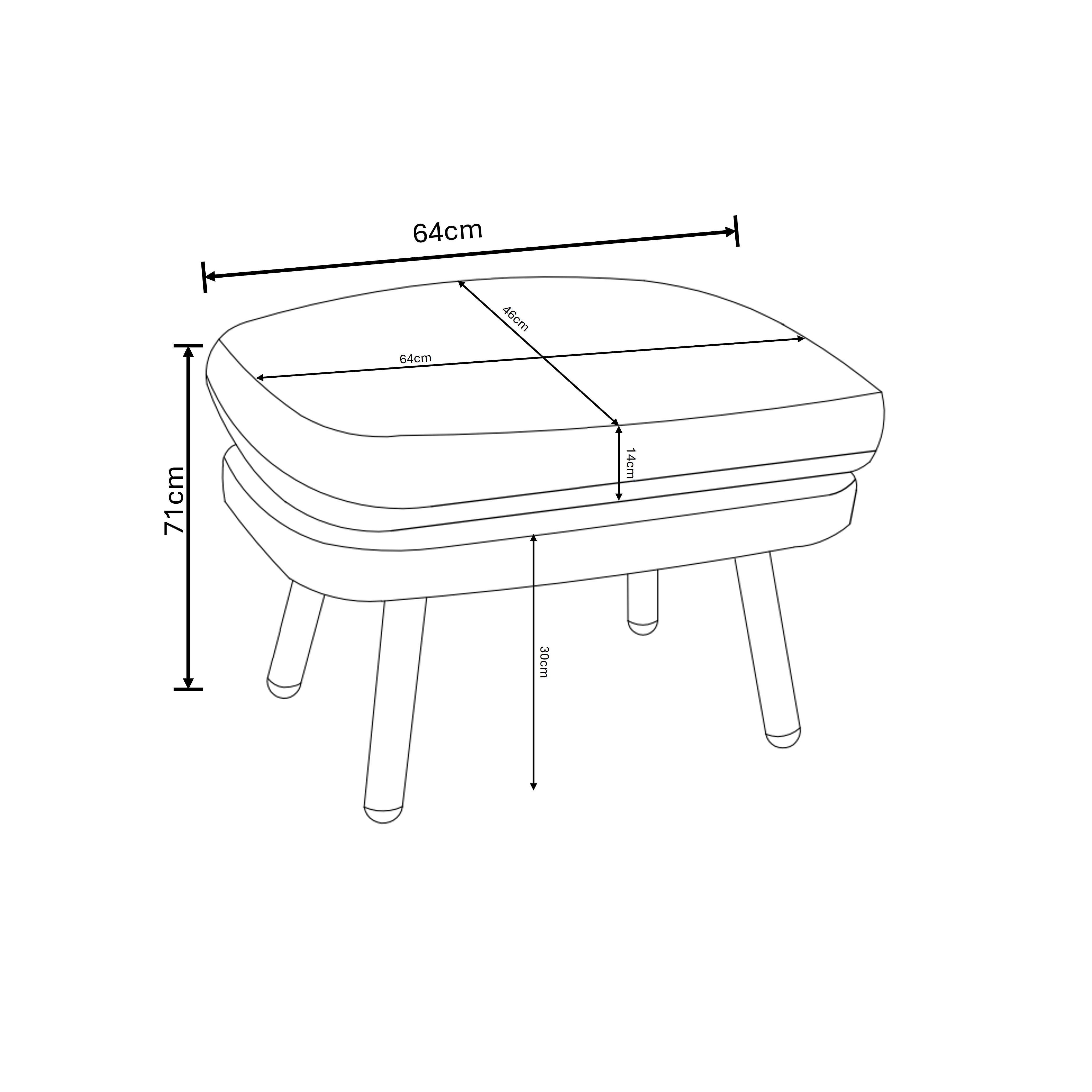 Aries 3 Seat Lounge Set dimensions