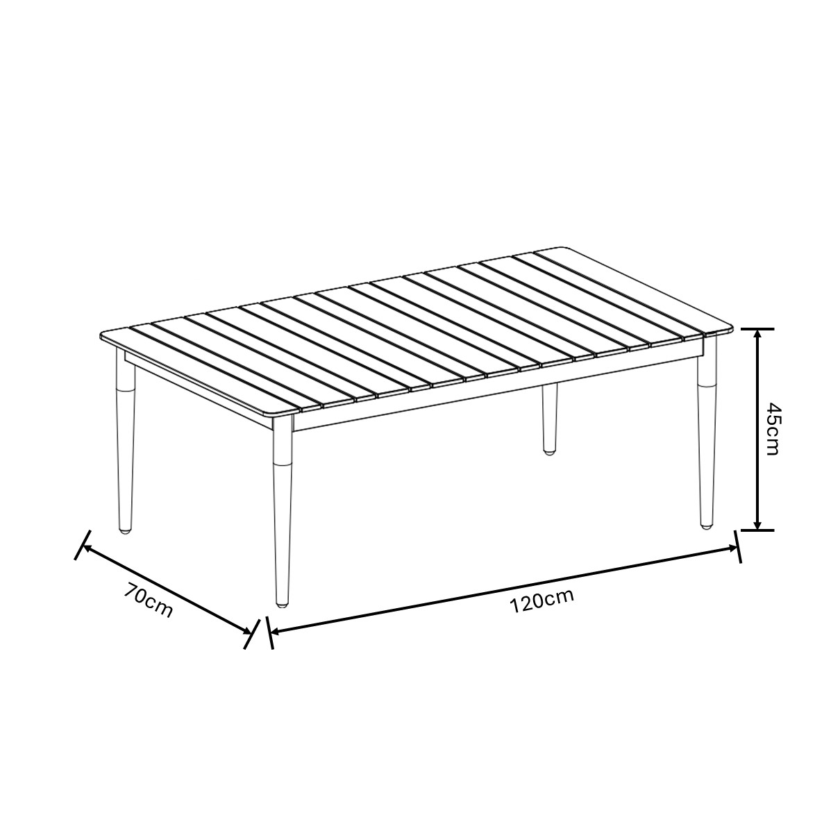 Tierra 2 Seat Lounge Set dimensions