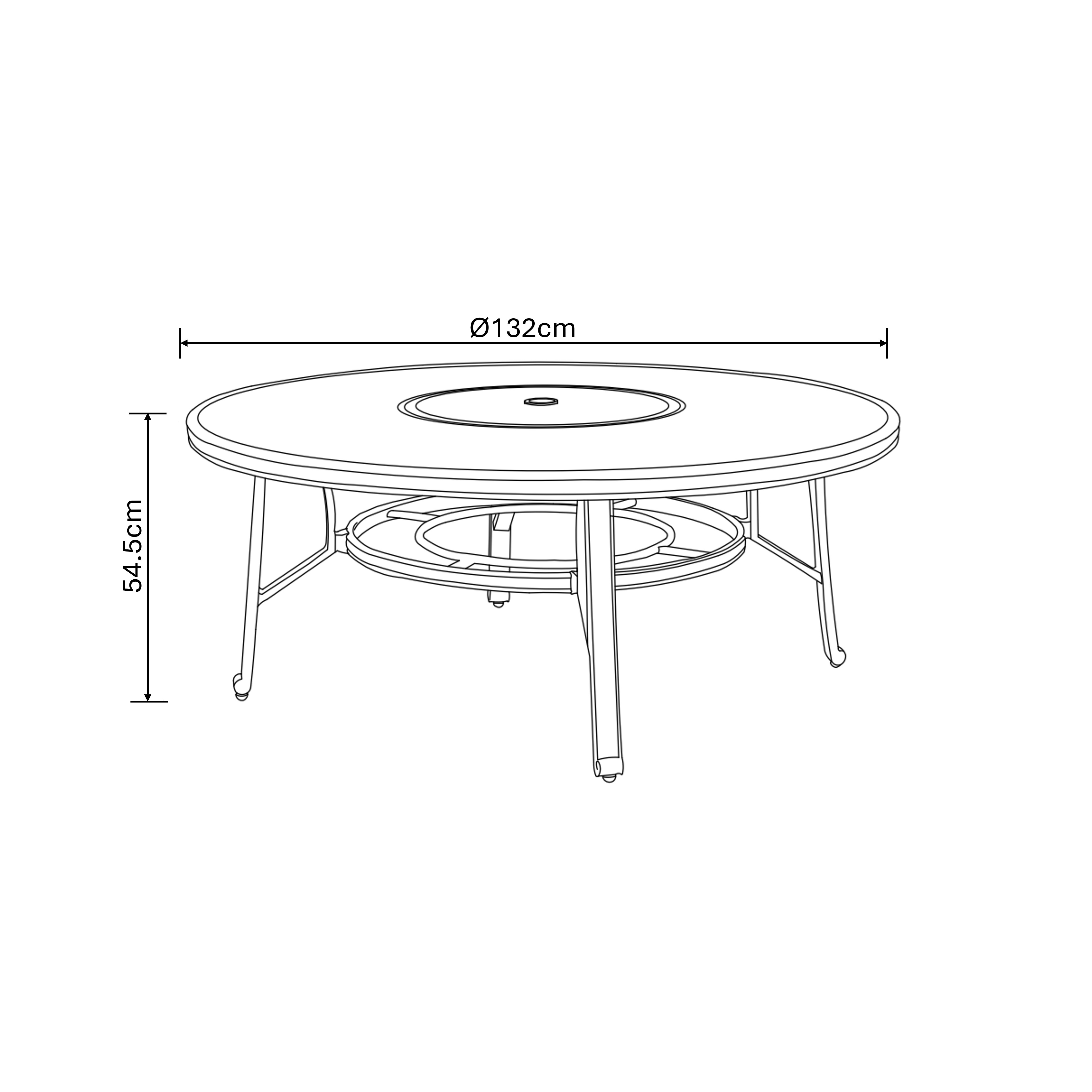Buxton 4 Seat Cosy Firepit Lounge Set dimensions