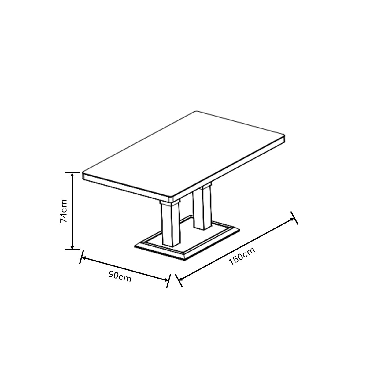 Aries 3 Seat Lounge Set dimensions