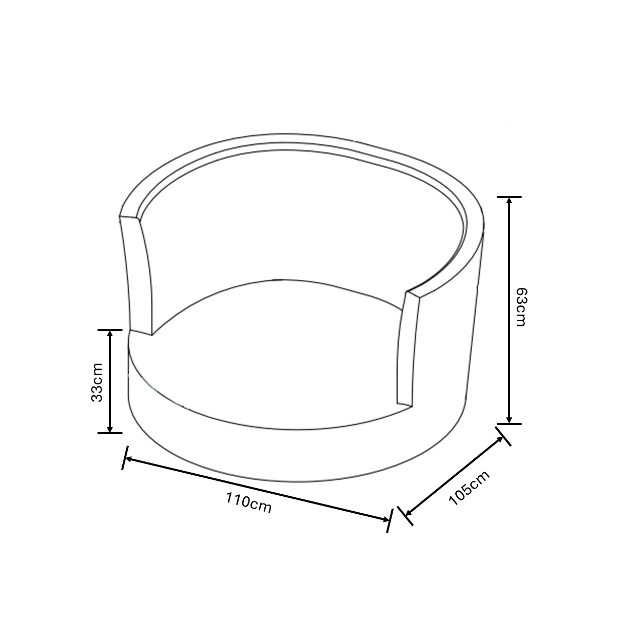 Cocoon Snuggle Chair dimensions