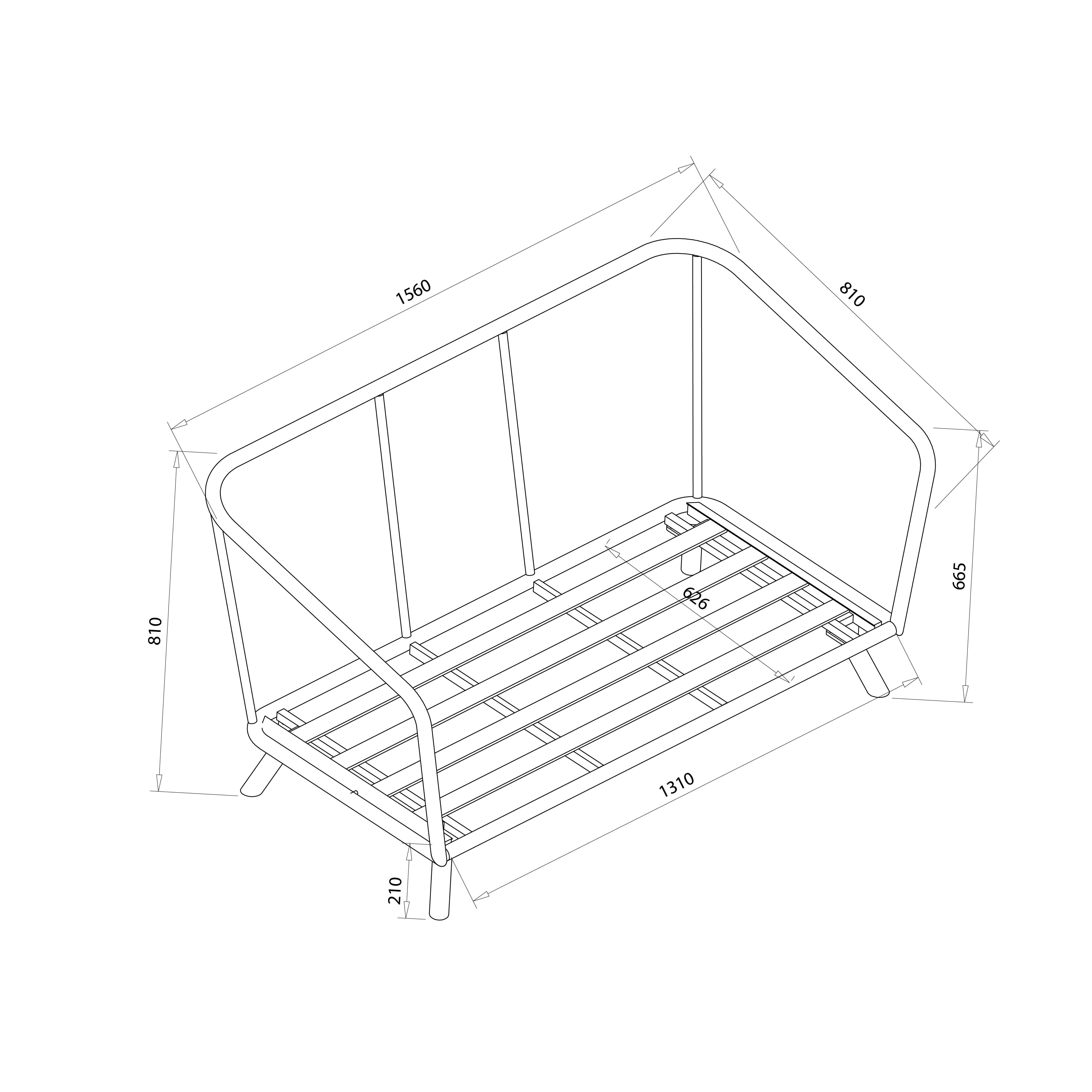Eden 2 Seat Lounge Set dimensions
