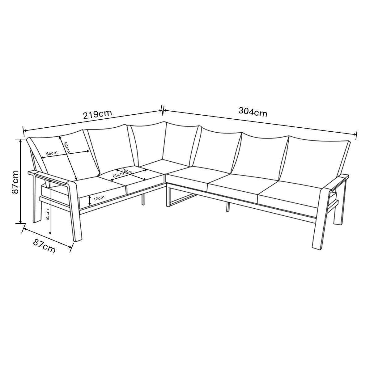 Sonas Rectangular Casual Dining Set dimensions