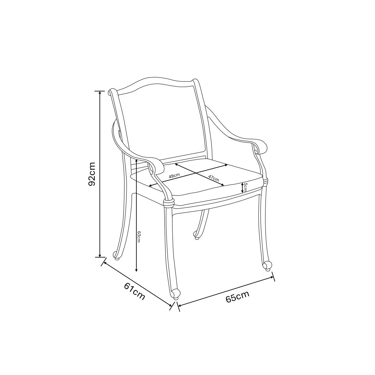 Capri Bistro Set dimensions