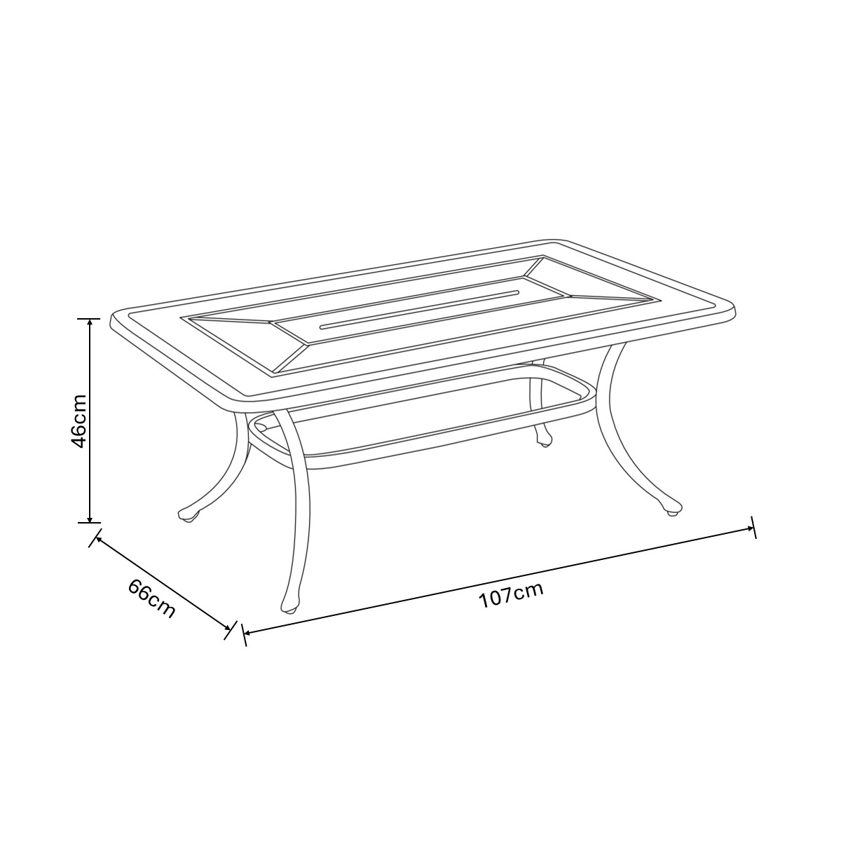 Capri Coffee Table dimensions