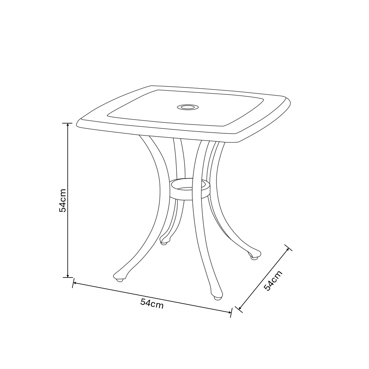 Capri Side Table dimensions