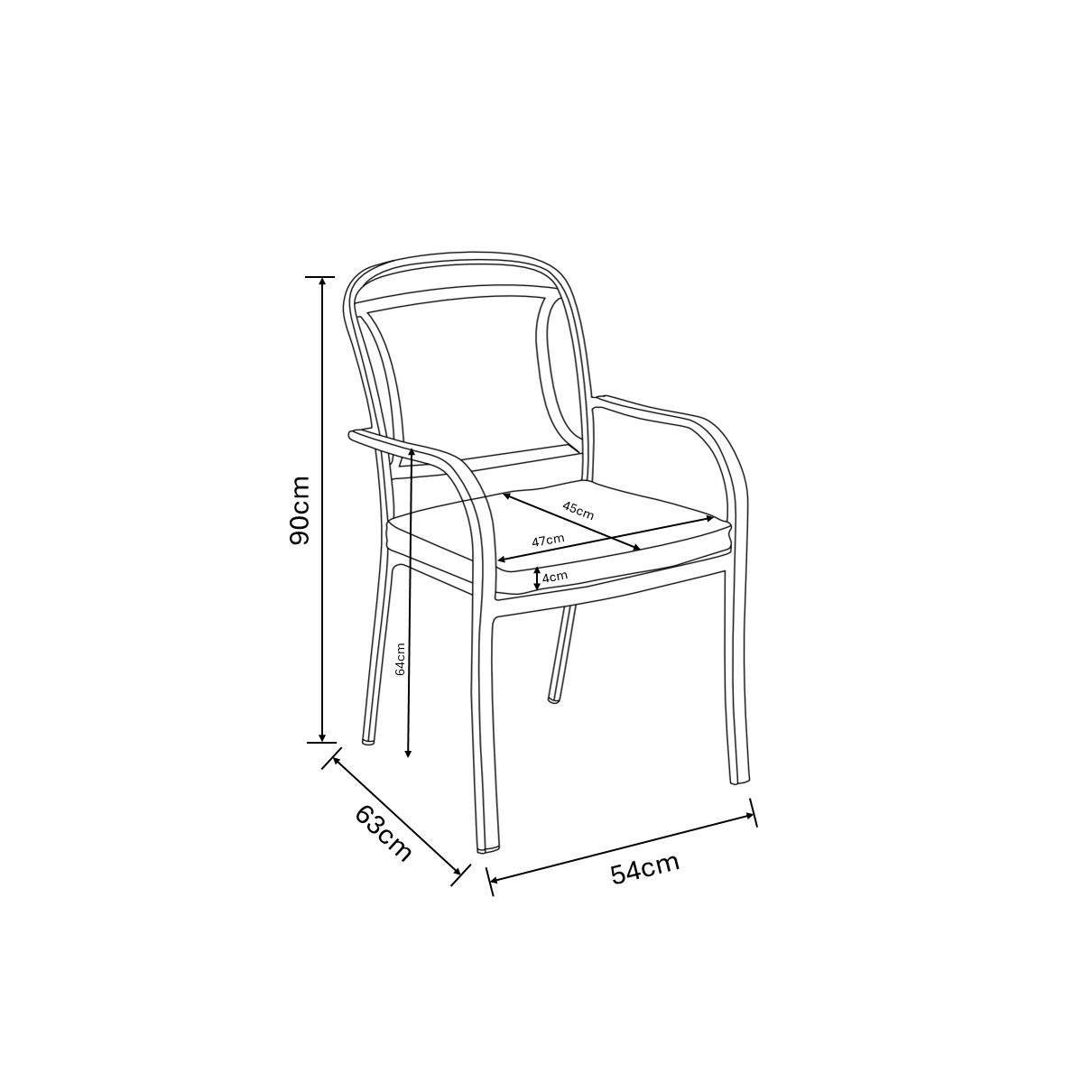 Berkeley 4 Seat Round Dining Set dimensions