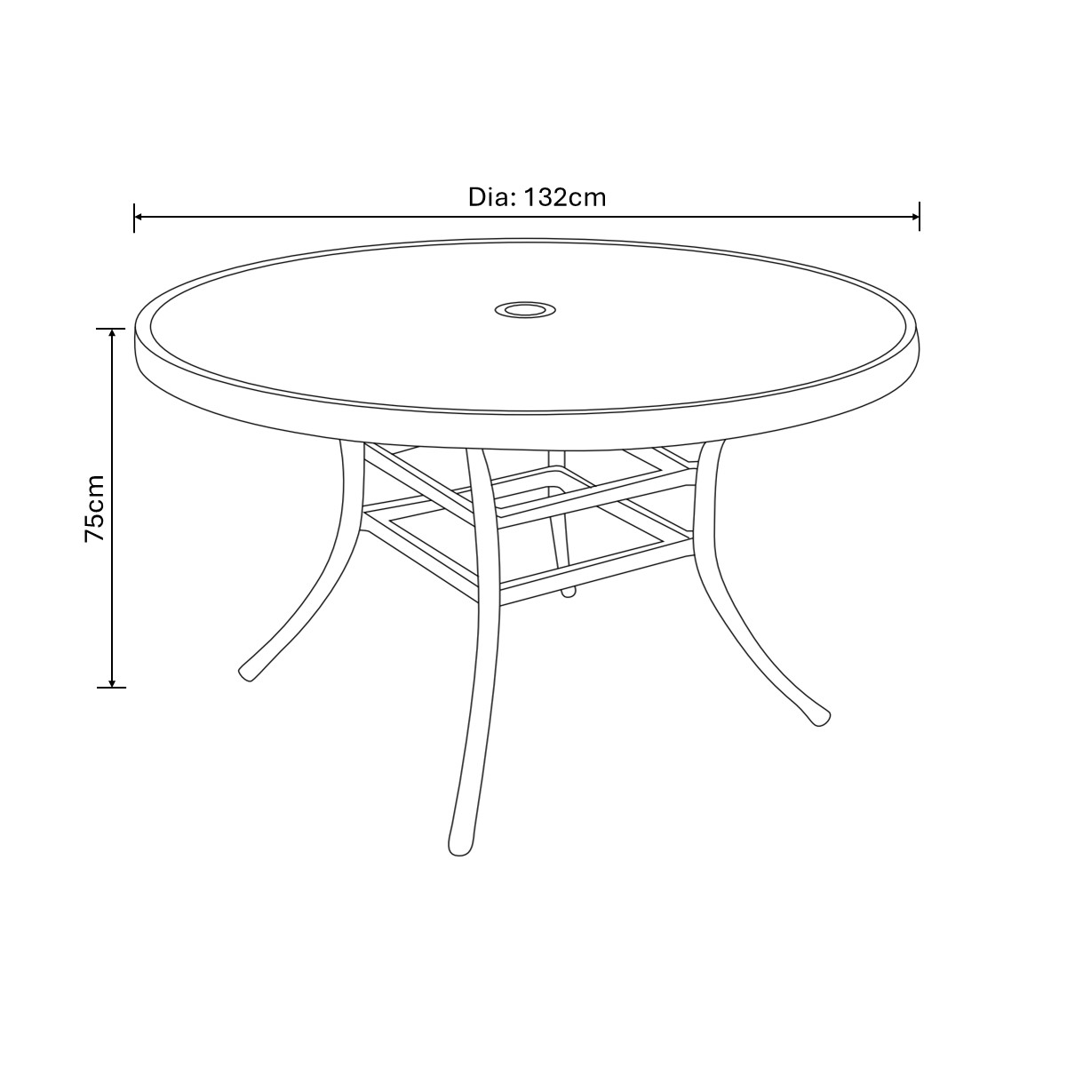 Berkeley 6 Seat Round Dining Set dimensions