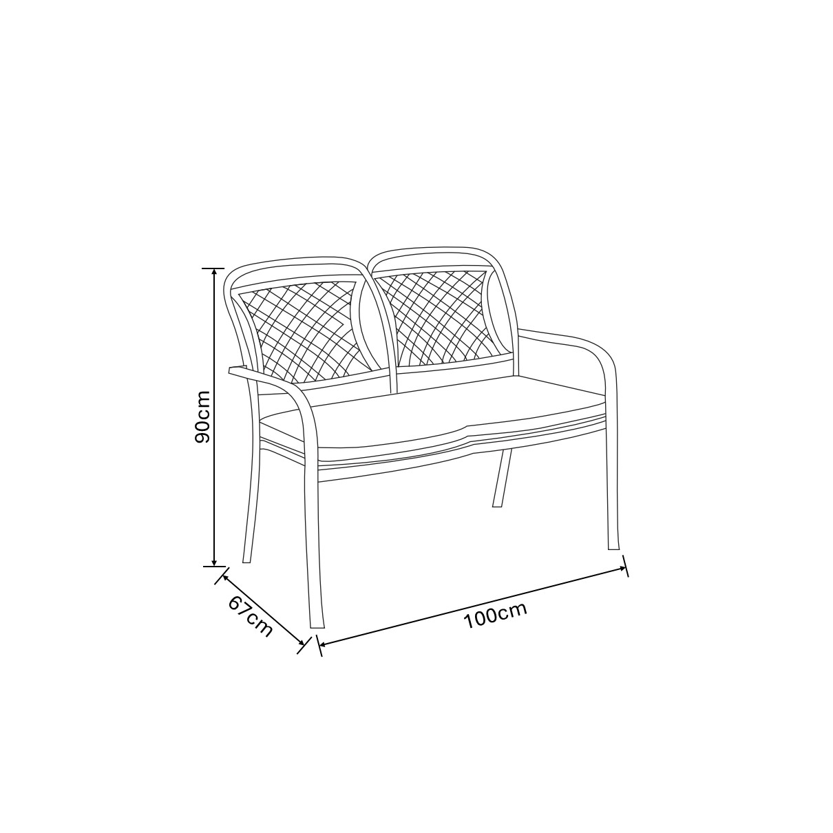 Berkeley High Back Bench dimensions
