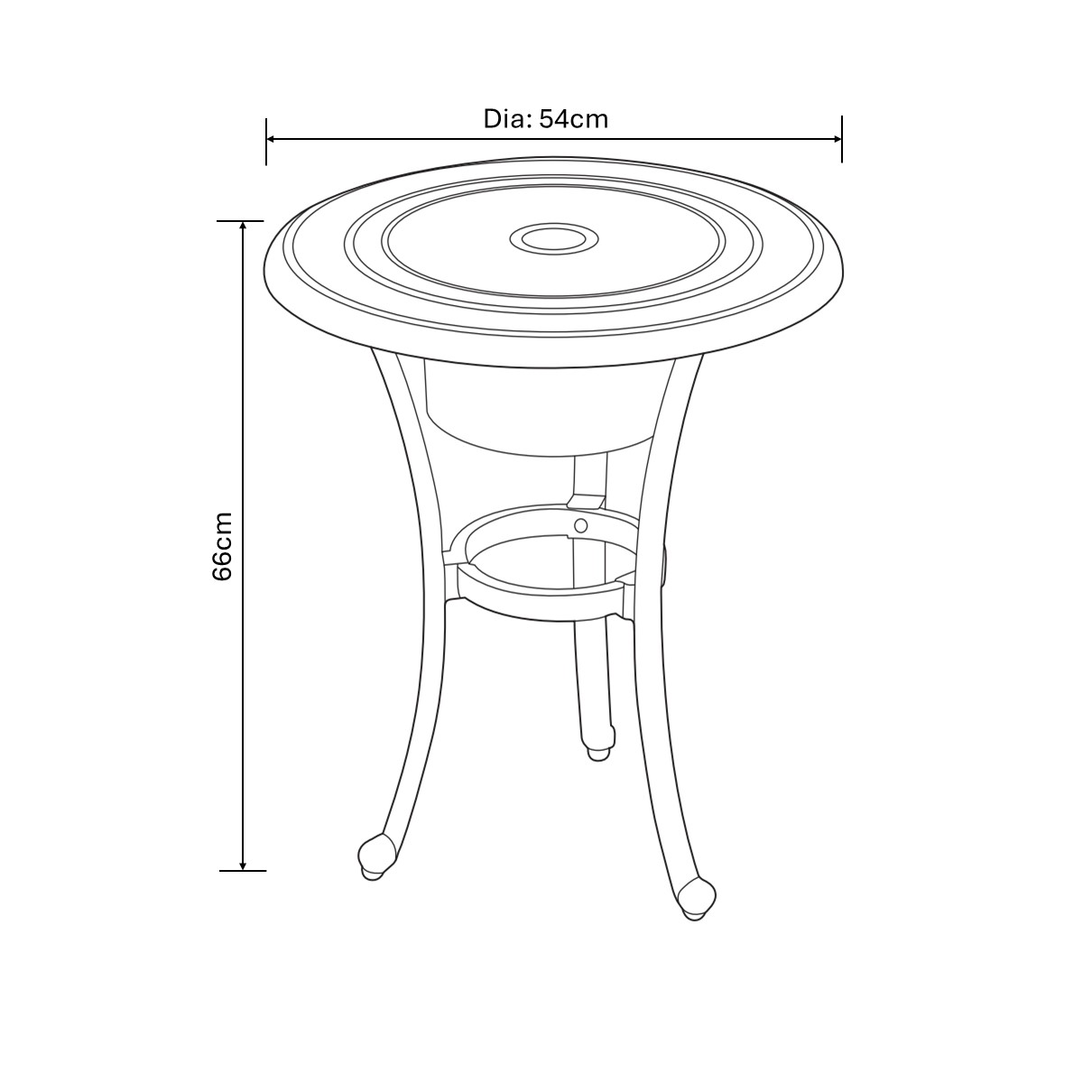 Amalfi Ice Bucket Table dimensions