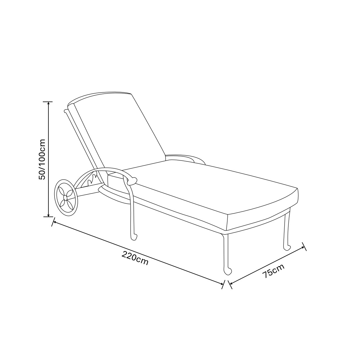 Amalfi Lounger dimensions