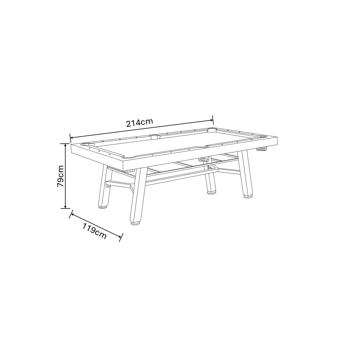 Crucible Multi-Purpose Dining and Gaming Set dimensions