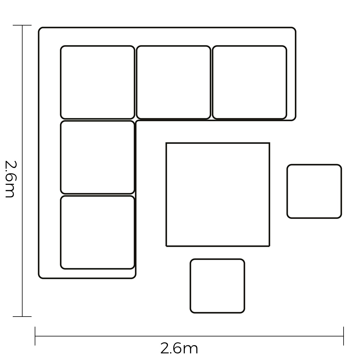 Aries Square Casual Dining Set footprint