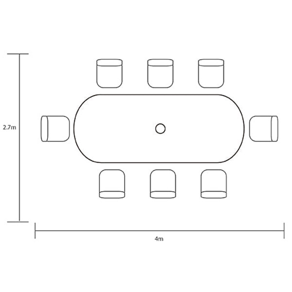 Berkeley 8 Seat Oval Dining Set footprint