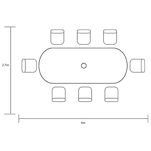 Berkeley 8 Seat Oval Dining Set footprint