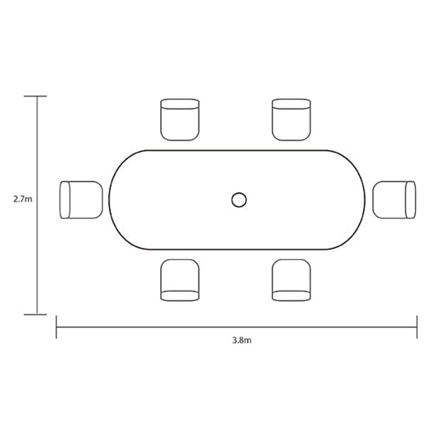 Capri 6 Seat Oval Dining Set footprint