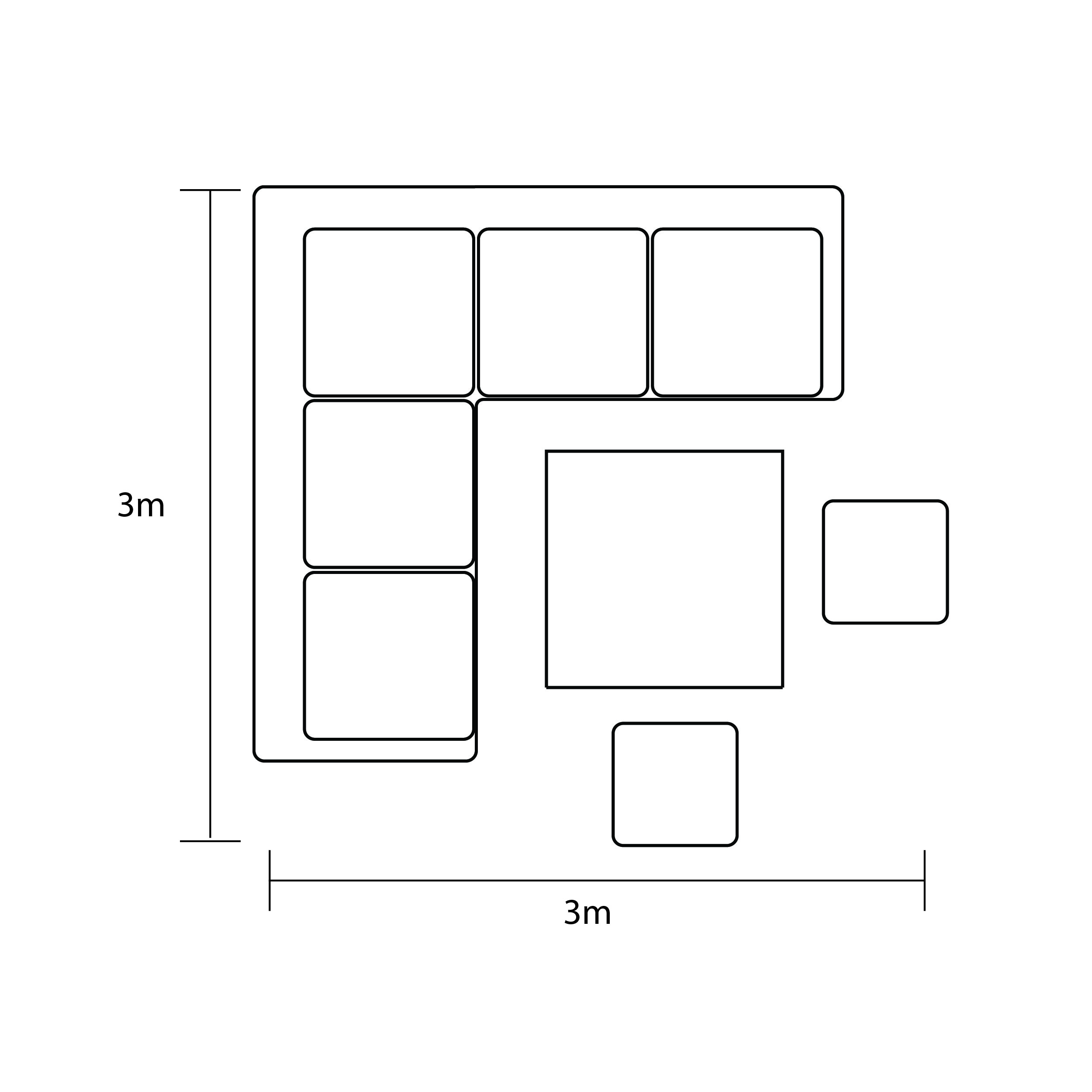 Eden Square Casual Dining Set footprint