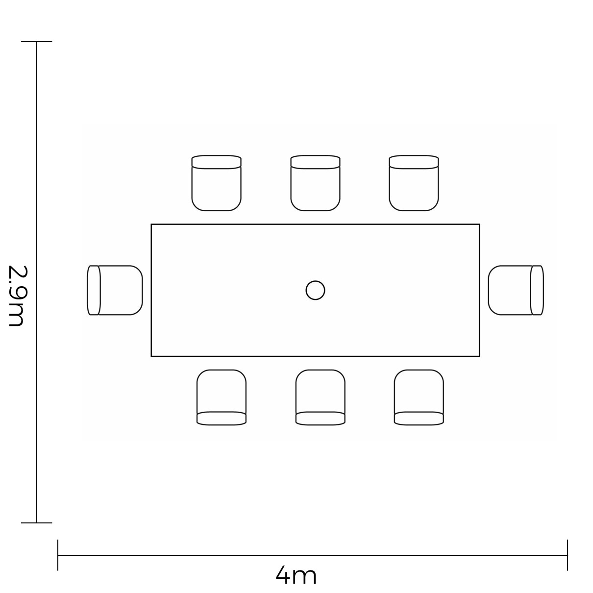 Sonas 8 Seat Dining Set footprint