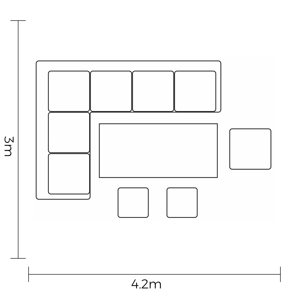 Sonas Rectangular Casual Dining Set footprint