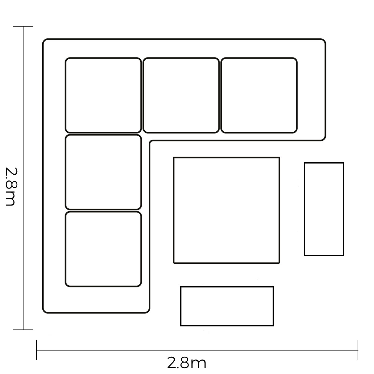 Eton Grand Square Casual Dining Set footprint