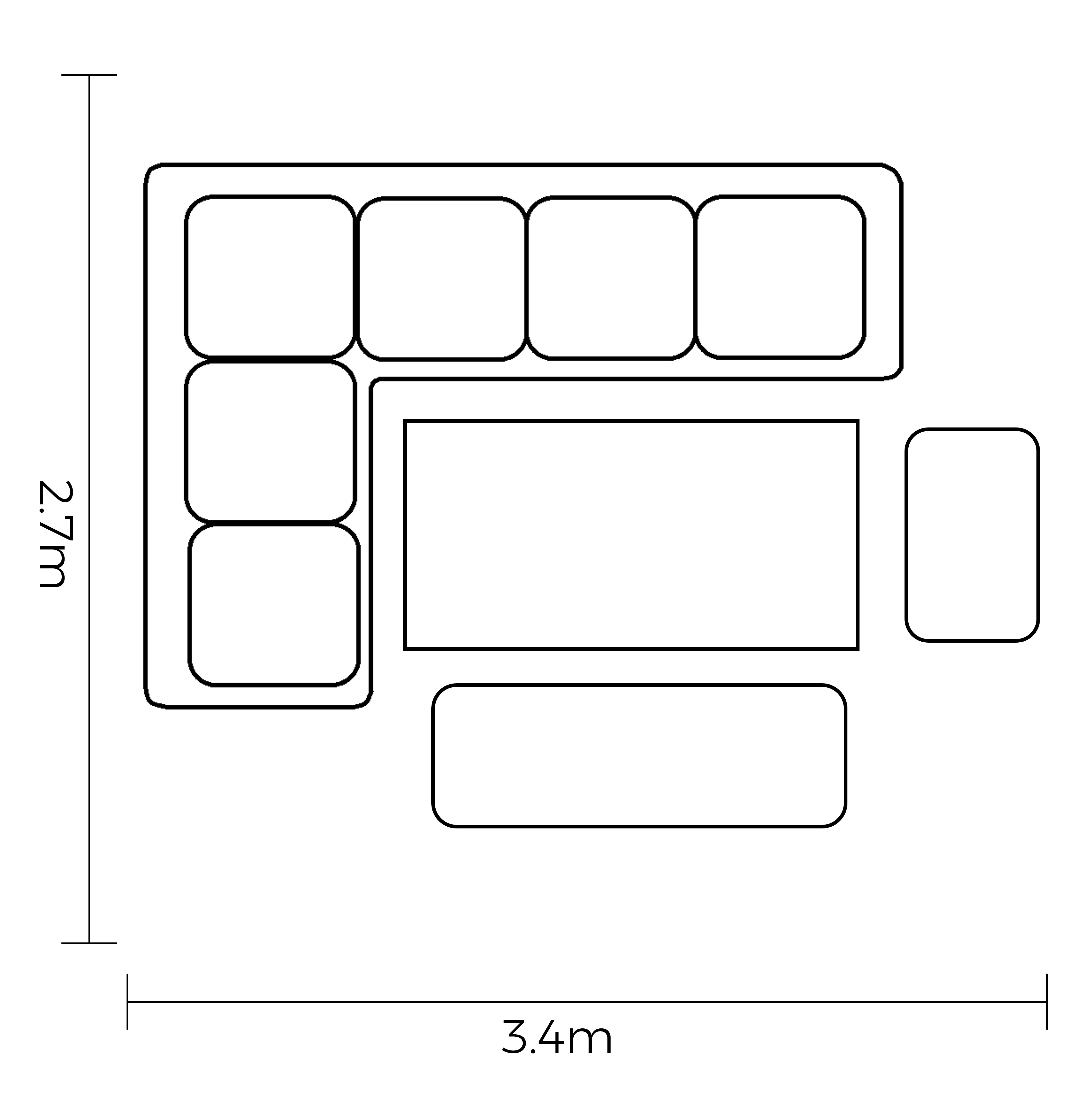 Eton Grand Rectangular Casual Dining Set footprint