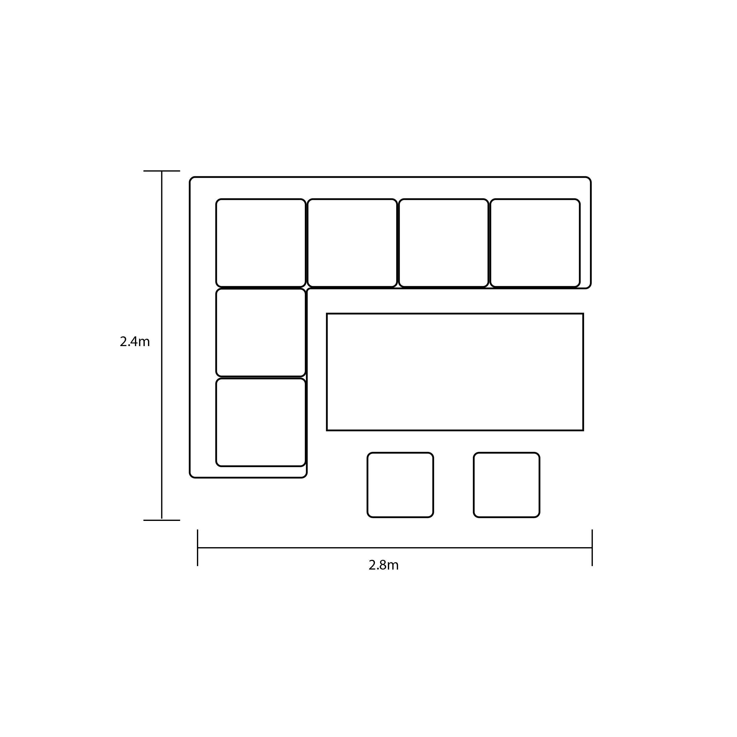 Eton Rectangular Casual Dining Set footprint