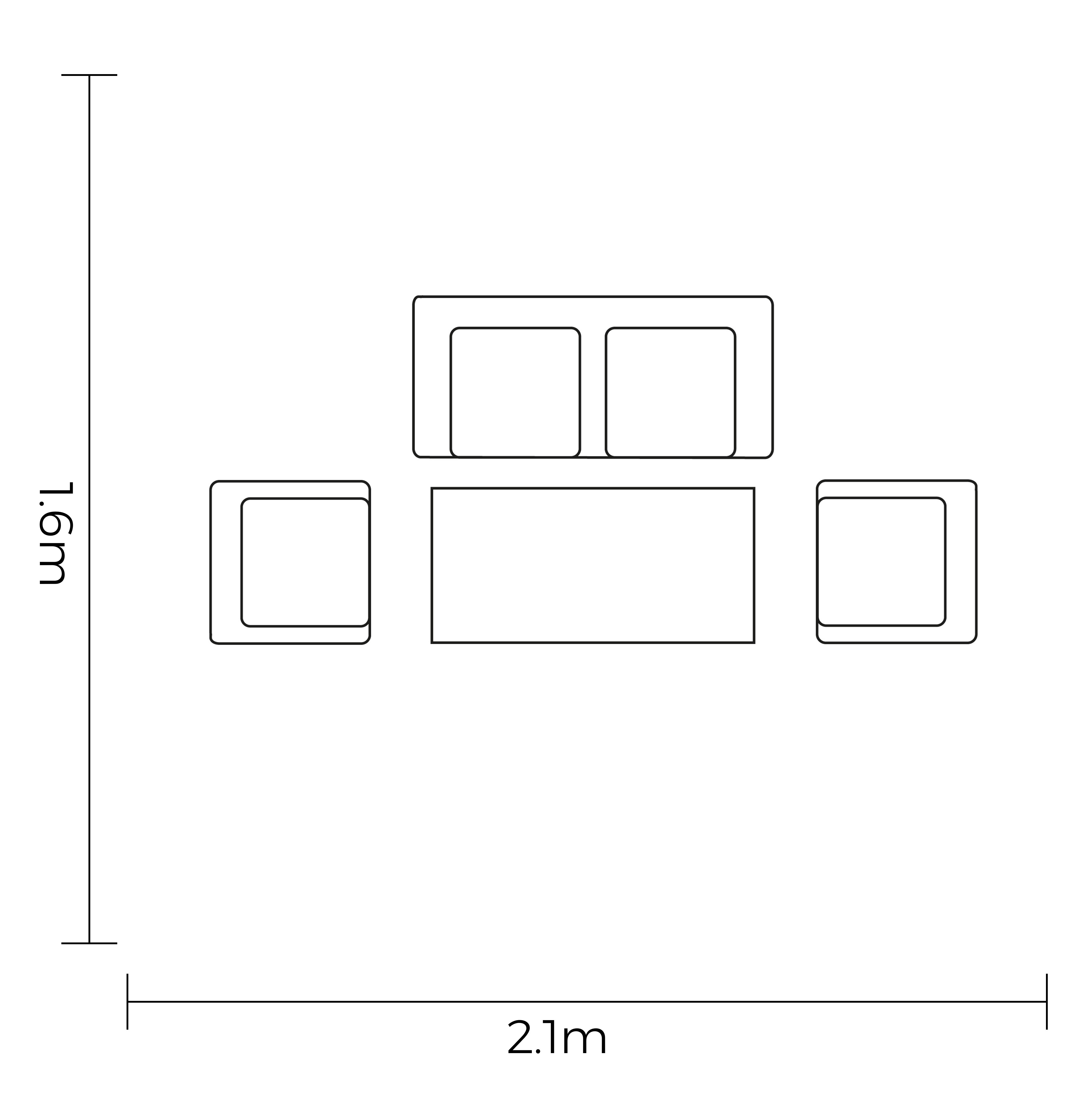 Rio 2 Seat Lounge Set footprint