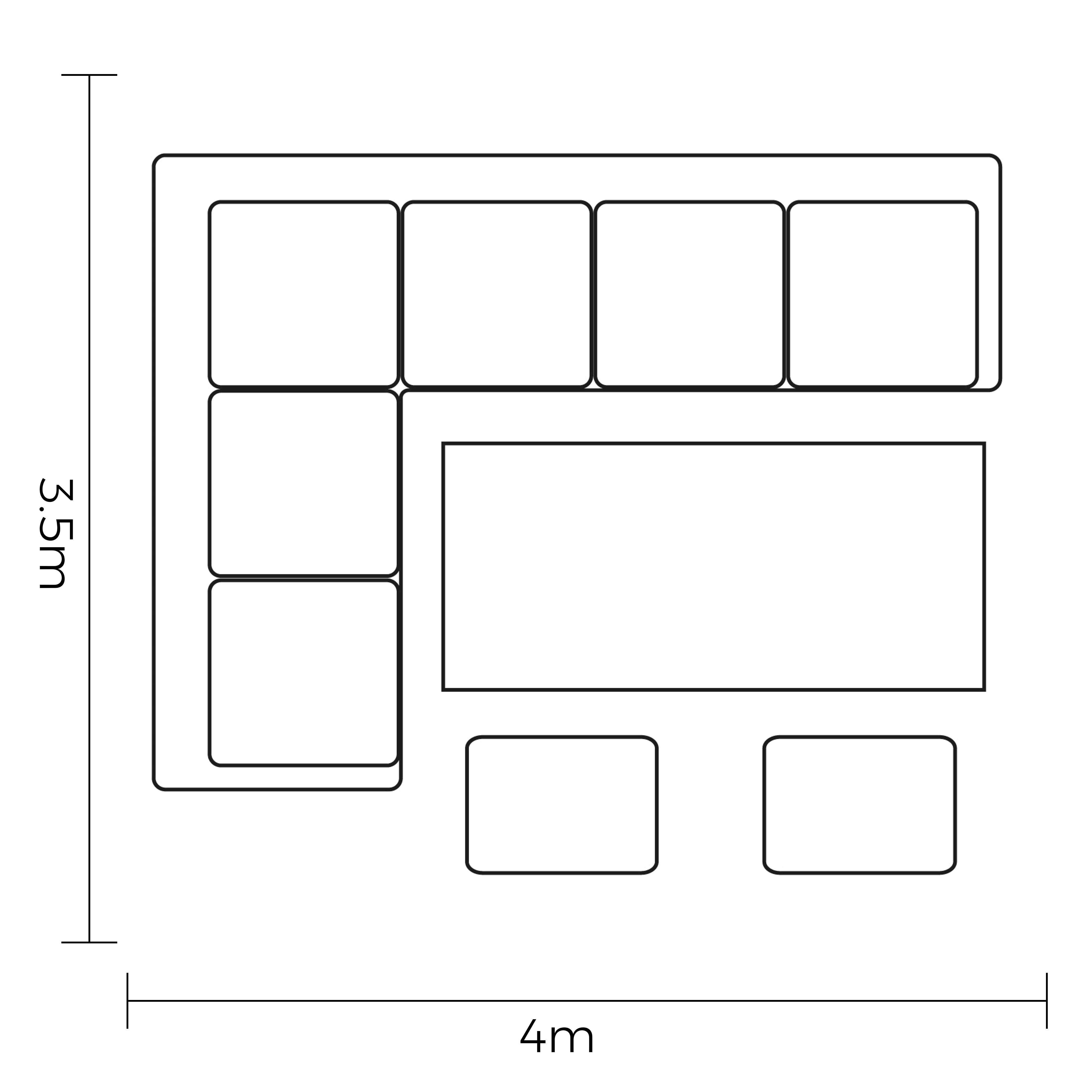 Rio Rectangular Casual Dining Set footprint