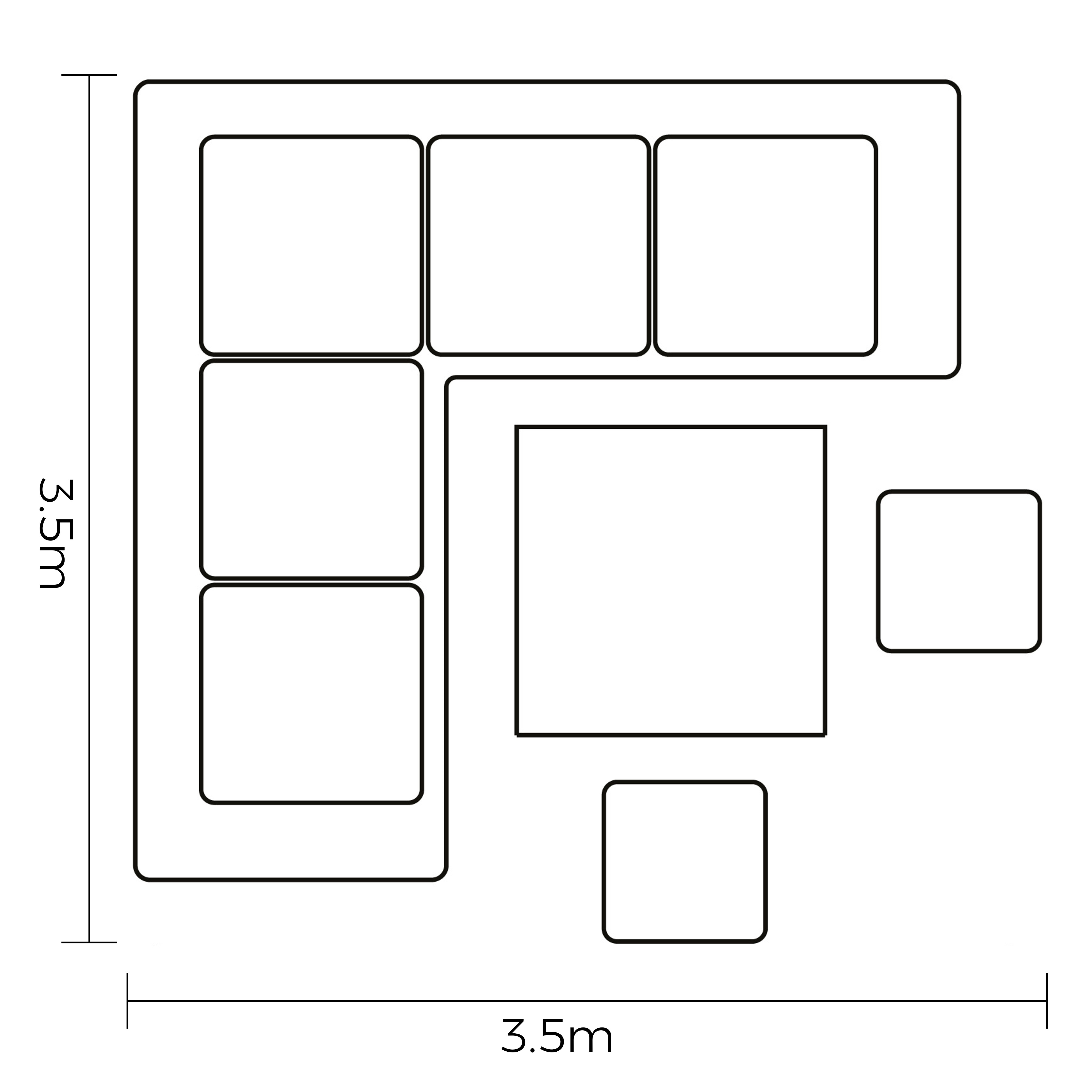 Rio Square Casual Dining Set footprint