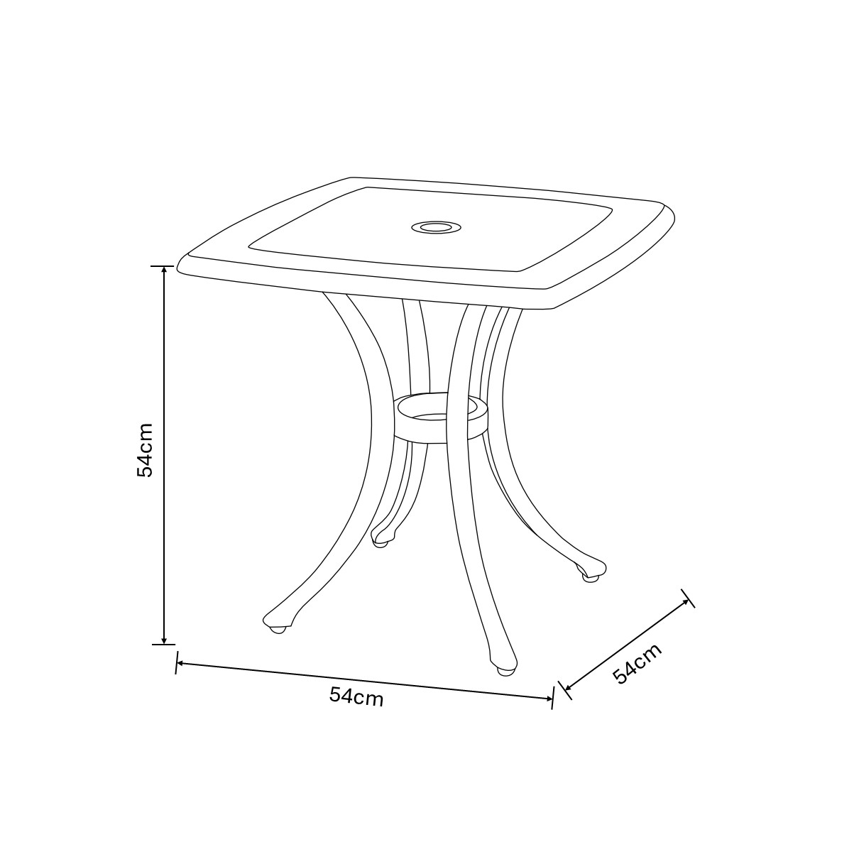 Amalfi Side Table footprint