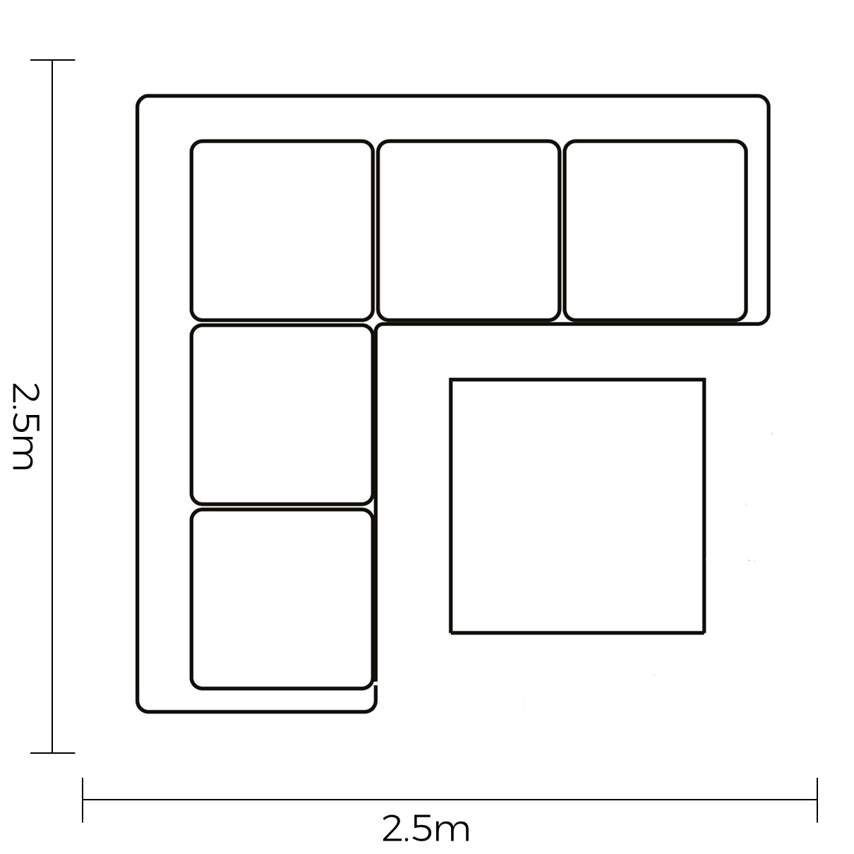 Siesta Square Corner Set footprint