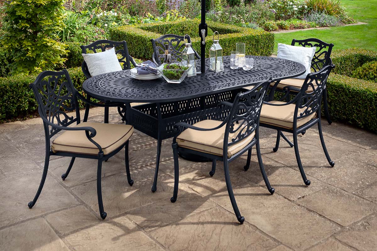 Capri 6 Seat Oval Dining Set