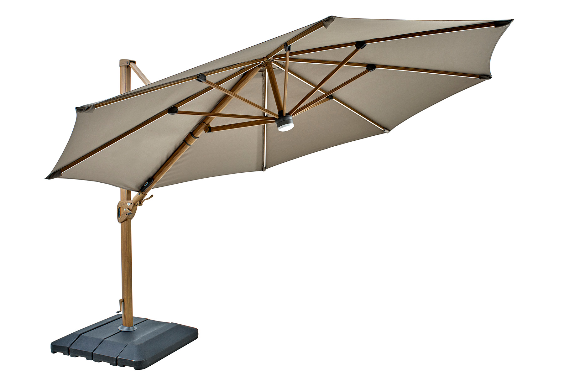 Seychelles 3.5m Round Cantilever with Bluetooth Speaker