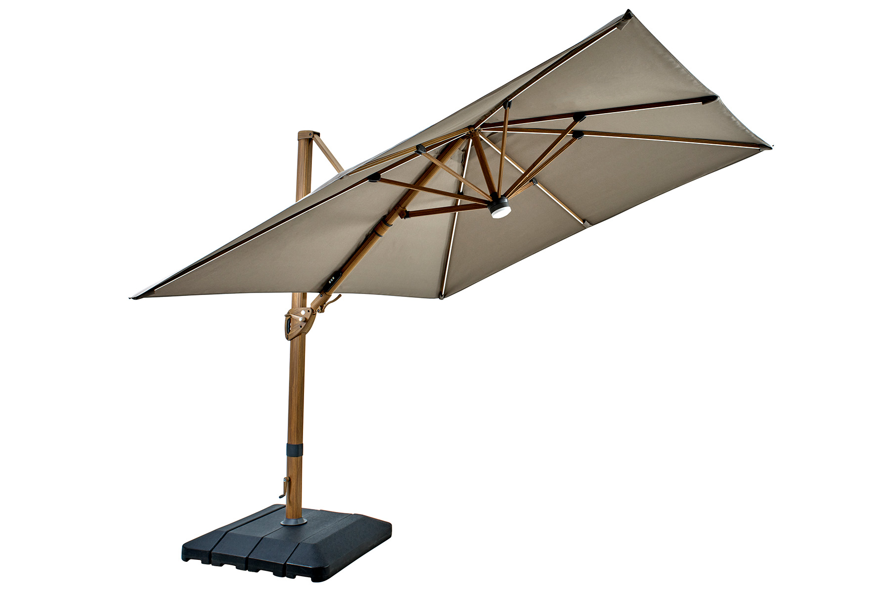 Seychelles 3m Square Cantilever Parasol with Bluetooth Speaker